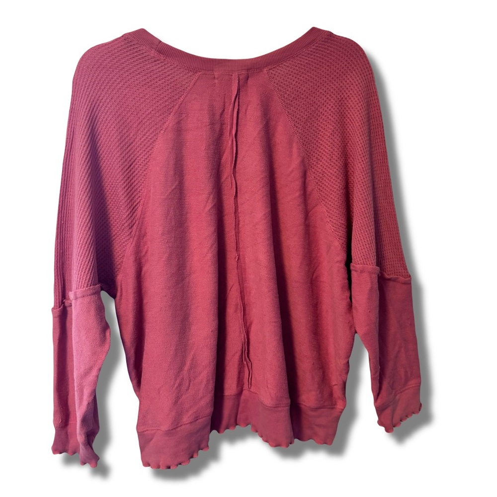 Altar'd State Raspberry Textured Sweatshirt - Picture 3 of 3